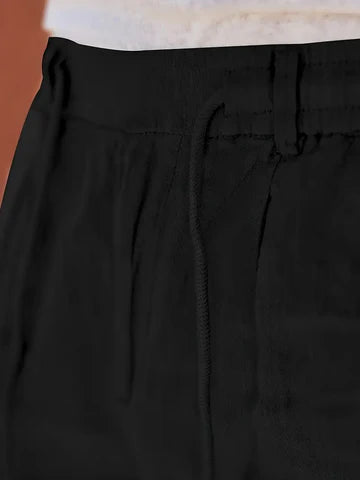NICHOLS | PANTALONES DE LINO DE HOJA ANCHA CON CORDÓN