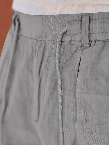 NICHOLS | PANTALONES DE LINO DE HOJA ANCHA CON CORDÓN