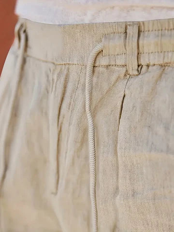 NICHOLS | PANTALONES DE LINO DE HOJA ANCHA CON CORDÓN