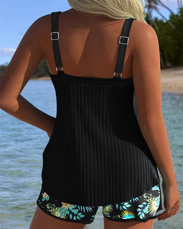Laluna® | Tankini a rayas con shorts de playa de dos piezas