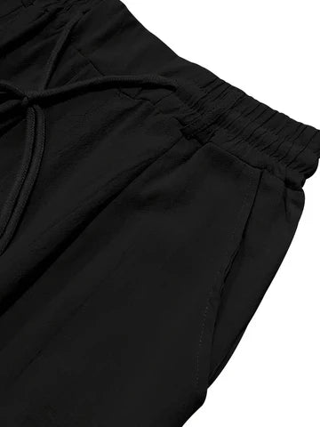 NICHOLS | PANTALONES DE LINO DE HOJA ANCHA CON CORDÓN