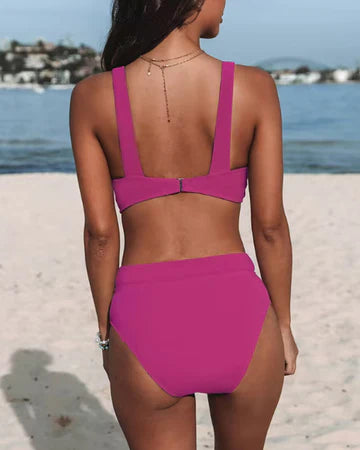 Hilde - Traje de baño de talle alto de color liso