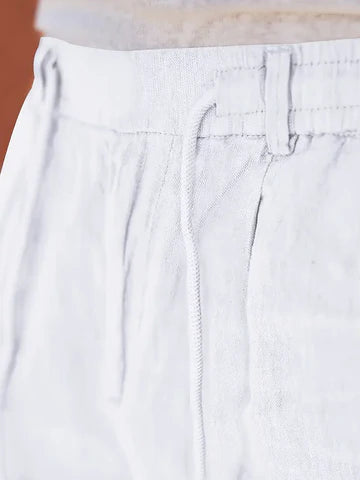 NICHOLS | PANTALONES DE LINO DE HOJA ANCHA CON CORDÓN