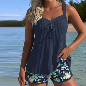 Laluna® | Tankini a rayas con shorts de playa de dos piezas