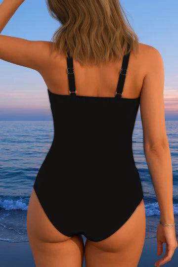 Traje de baño envolvente de lujo con estampado colorido