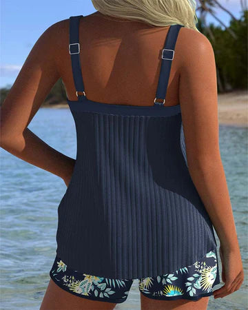 Laluna® | Tankini a rayas con shorts de playa de dos piezas